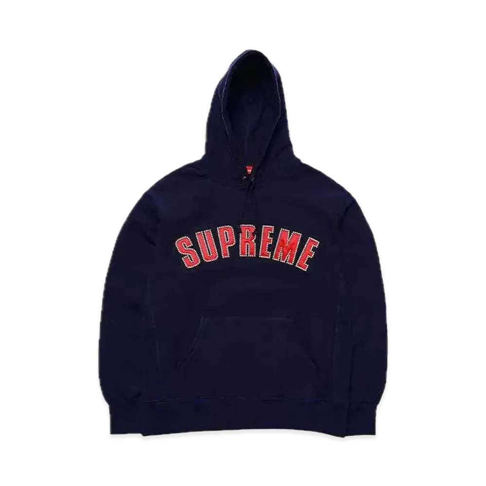 Supreme Pearl Logo Hooded Sweatshirt "Navy"
