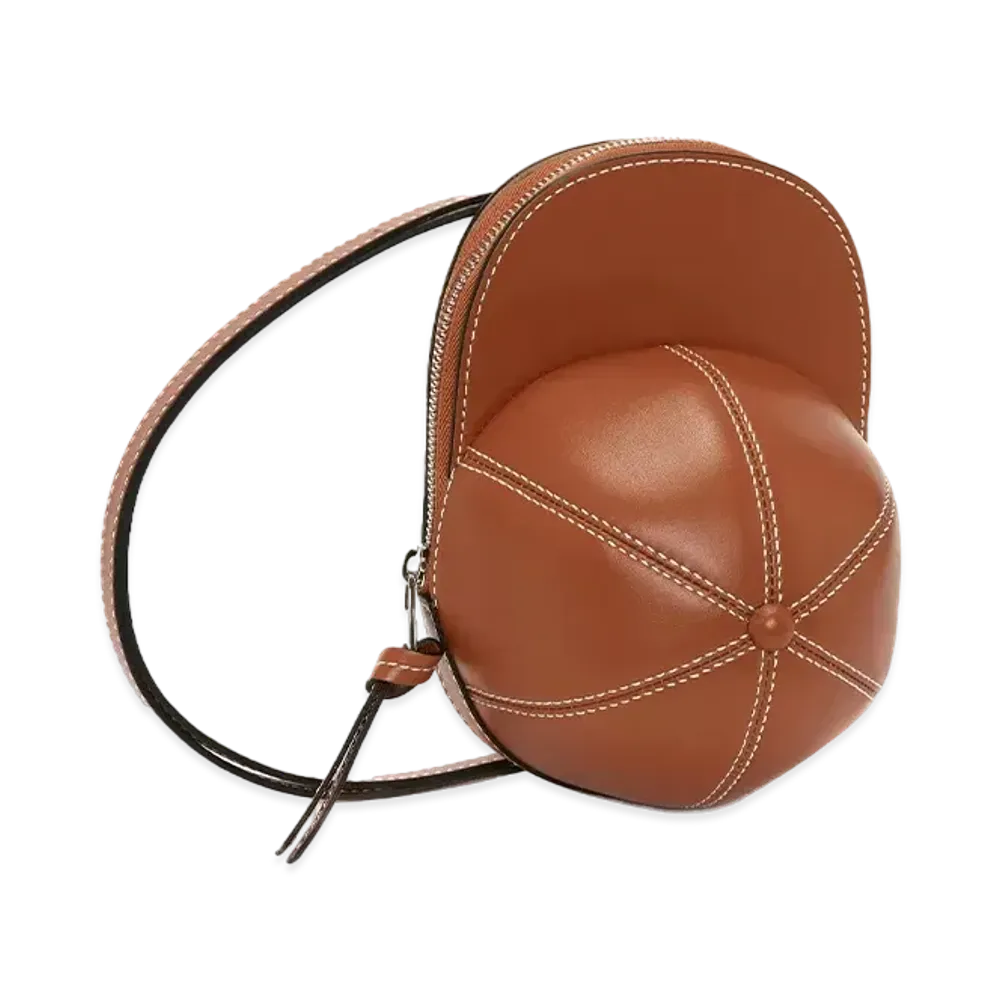 JW ANDERSON Medium Cap Leather Cross-Body Bag "Brown"