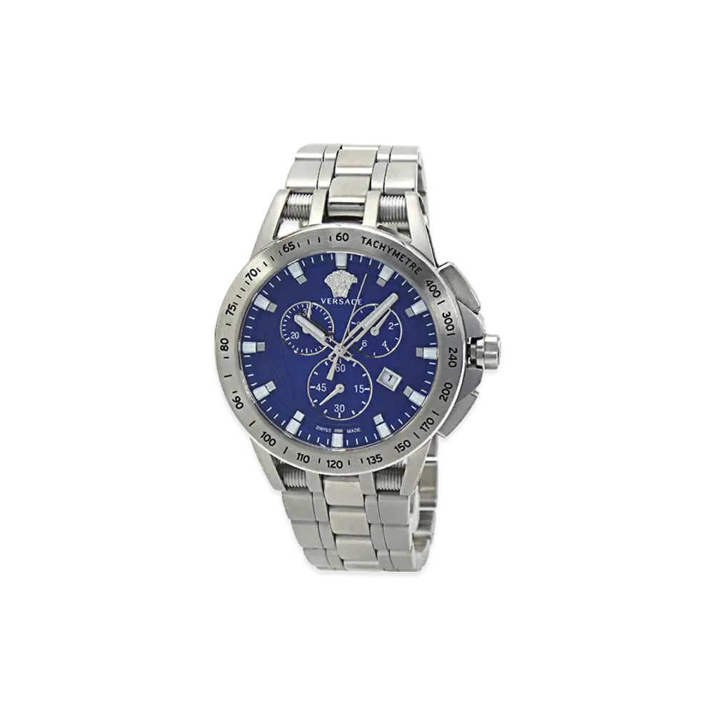 Versace Sport Tech Chronograph Quartz Medusa 45mm "Silver/Navy"