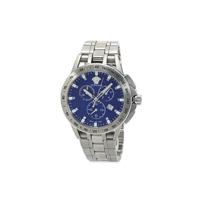 Versace Sport Tech Chronograph Quartz Medusa 45mm "Silver/Navy"