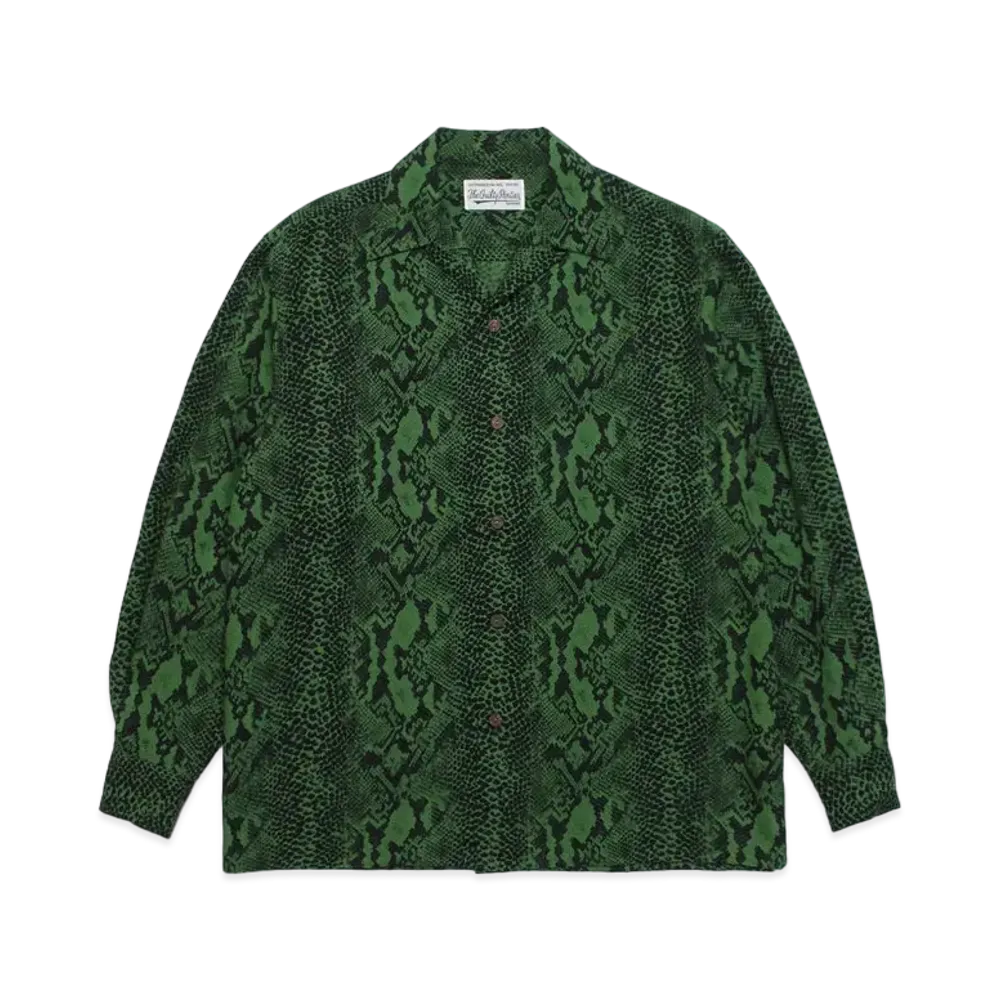 WACKO MARIA PYTHON OPEN COLLAR SHIRT "Green"
