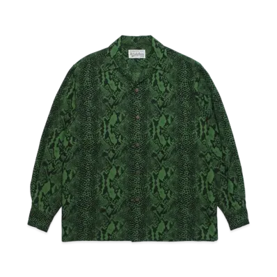 WACKO MARIA PYTHON OPEN COLLAR SHIRT "Green"