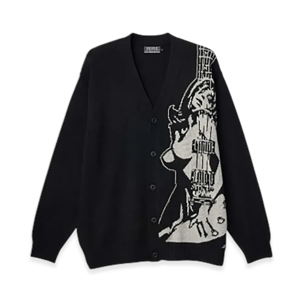 HYSTERIC GLAMOUR Guitar Girl Knit Cardigan "Black"