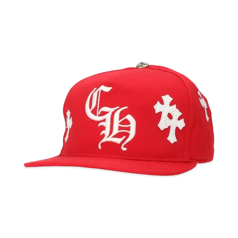 Chrome Hearts CH Hat Cross Patch Baseball Cap "Red/White"