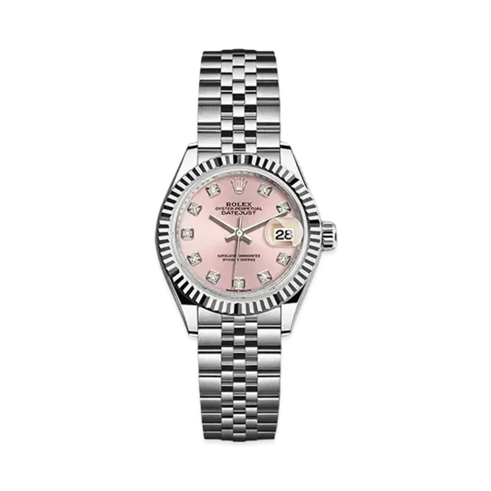 ROLEX Datejust 28 Pink Dial 10P Diamonds 279174G
