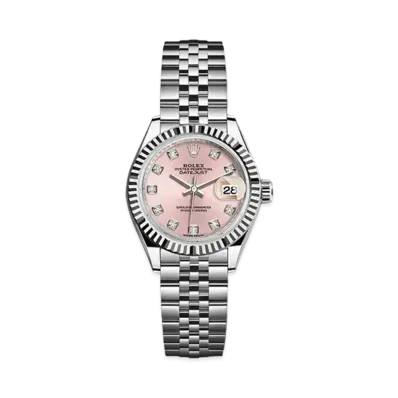 ROLEX Datejust 28 Pink Dial 10P Diamonds 279174G