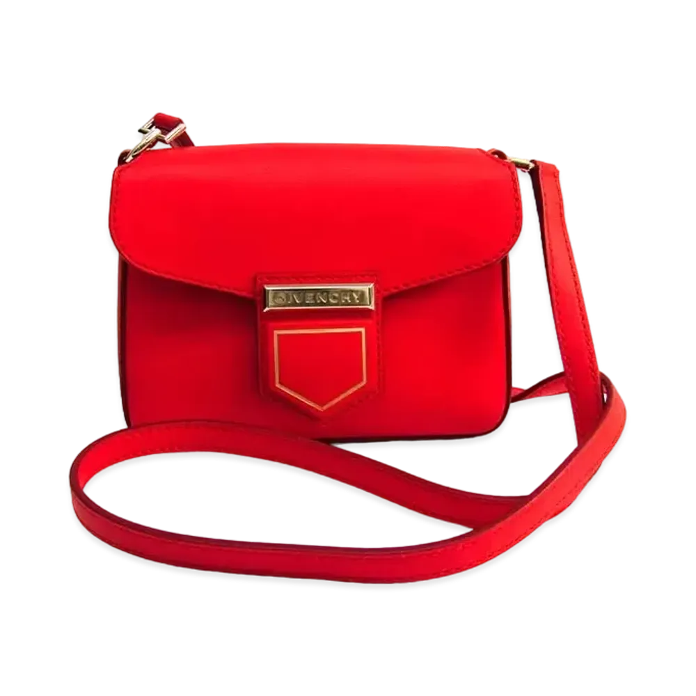 GIVENCHY Nobile Leather Shoulder Bag "Red"