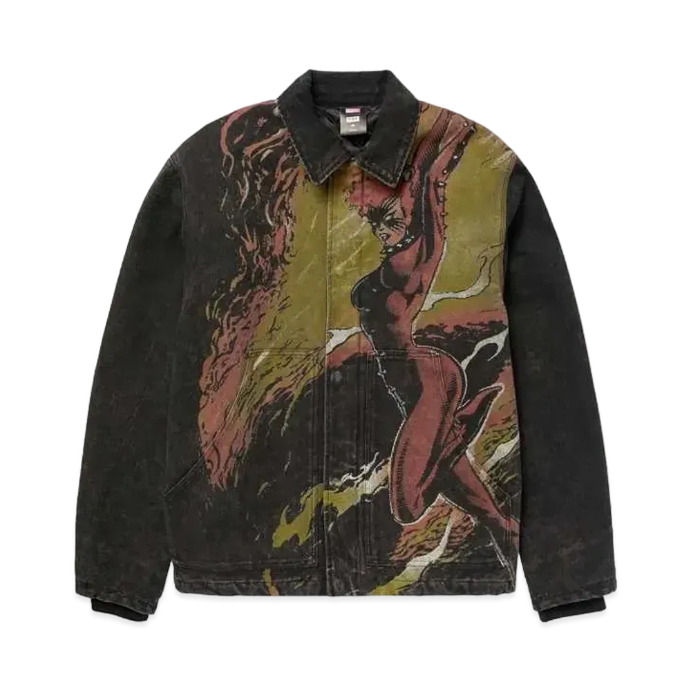 HUF x X-MEN Dark Phoenix Work Jacket "Washed Black"