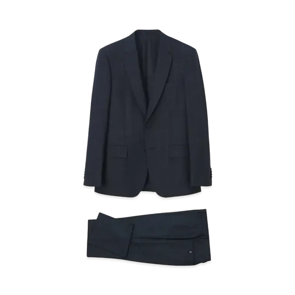Paul Smith Window Pane Single 2B Suit "Navy"