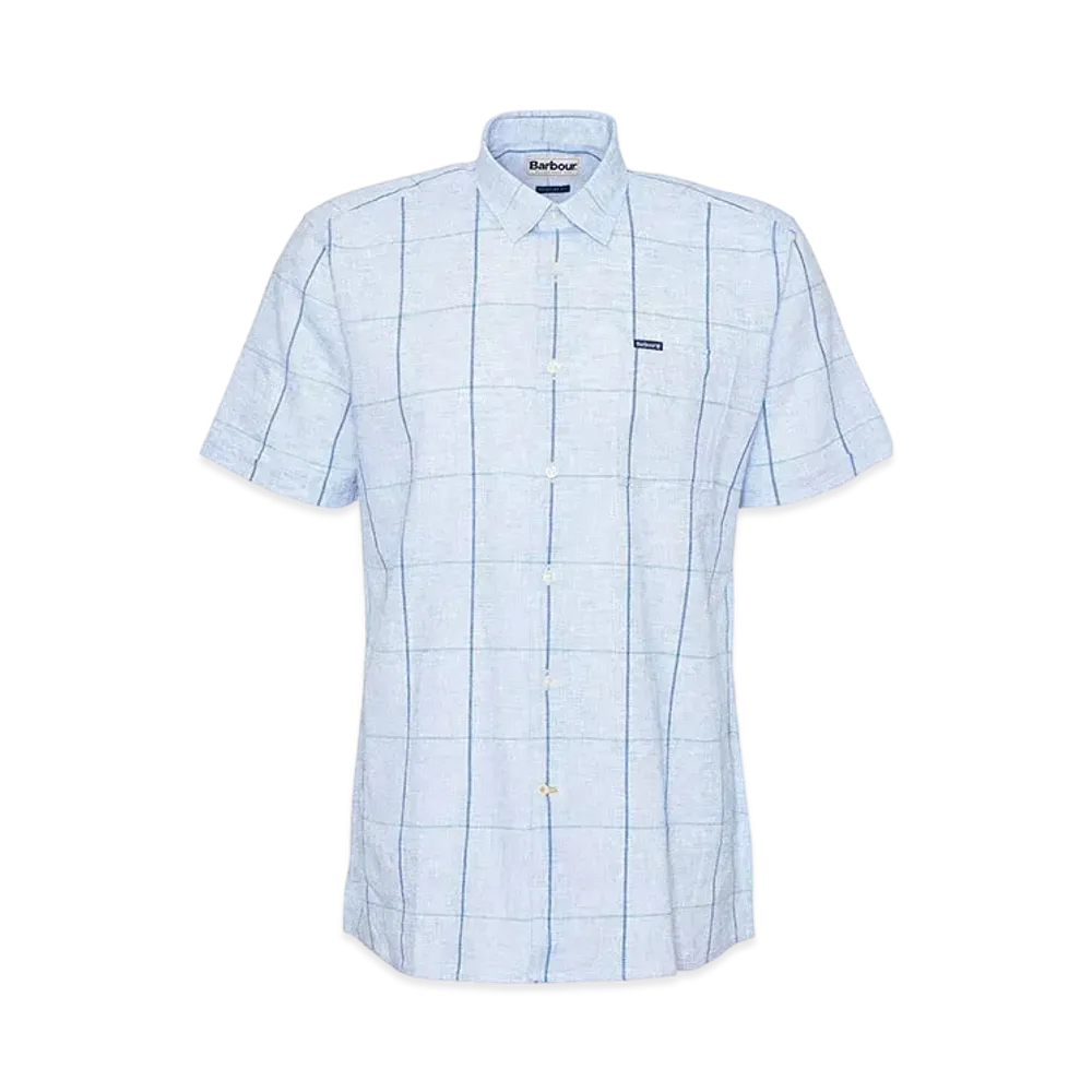 Barbour Swaledale Window Pen Short Sleeve Shirt (Regular Fit) "Light Blue"