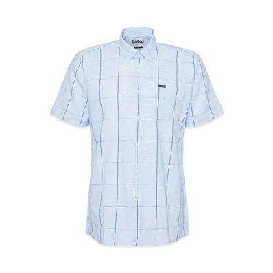 Barbour Swaledale Window Pen Short Sleeve Shirt (Regular Fit) "Light Blue"