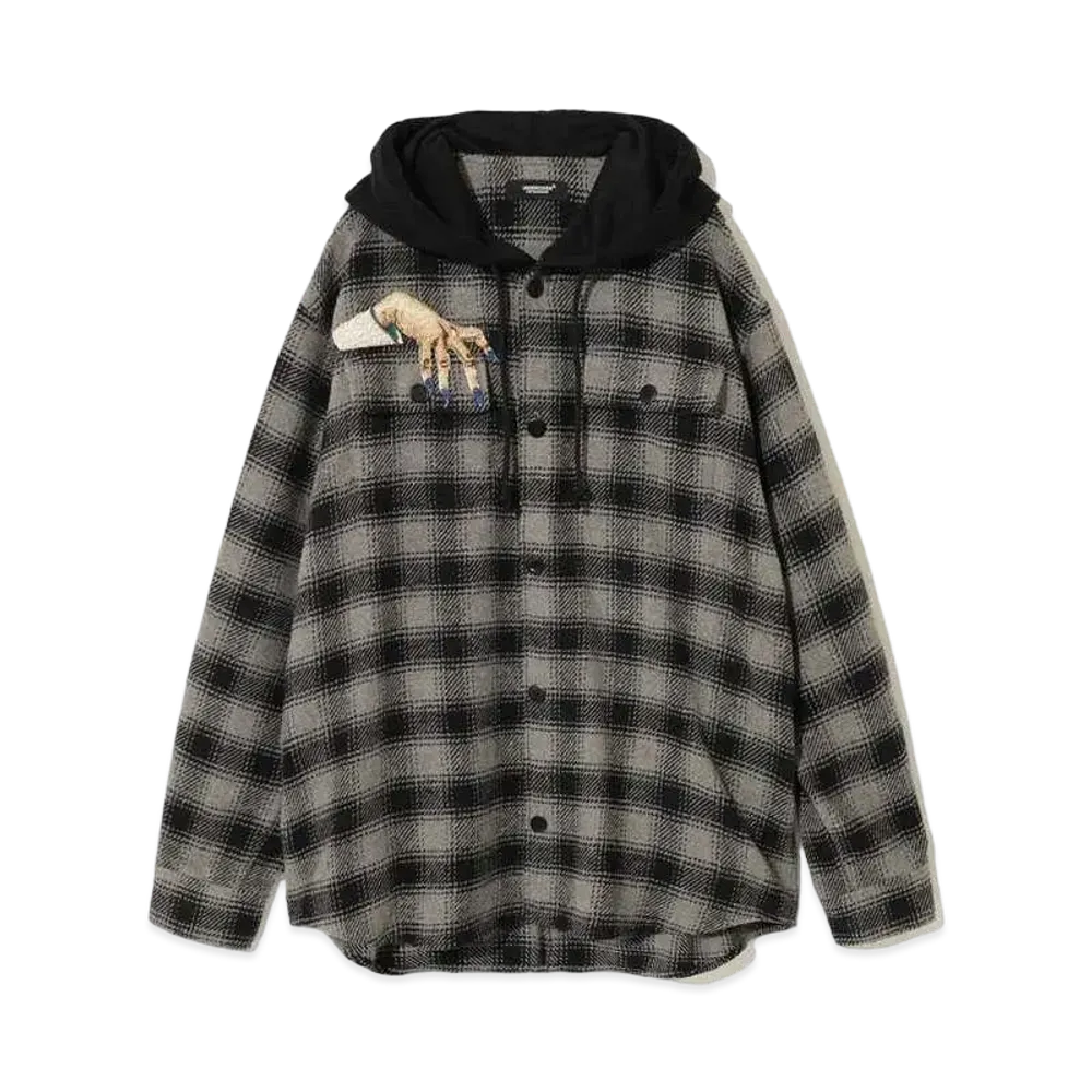 UNDERCOVER Cotton/Polyester Flannel Shirt "Brown CK"