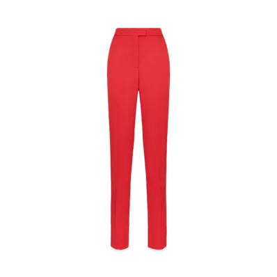 Alexander McQUEEN High Waist Cigarette Pants "Last Red"