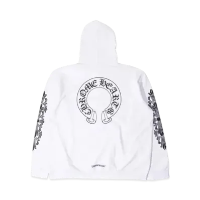 Chrome Hearts Horseshoe Floral Pullover Hoodie "White"