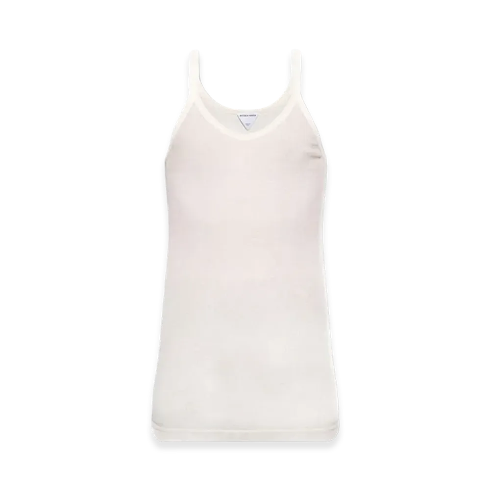 Bottega Veneta Slim Fit Cotton Blend Tank Top "White"