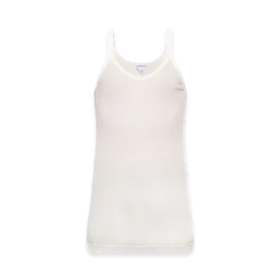 Bottega Veneta Slim Fit Cotton Blend Tank Top "White"