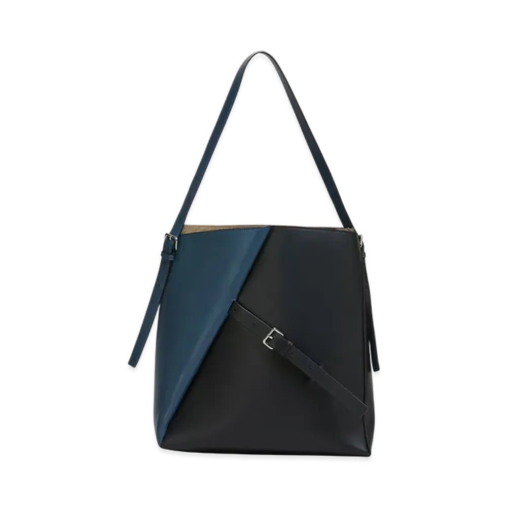 MARNI Reverse Hobo Bag in Leather "Opal/Black"