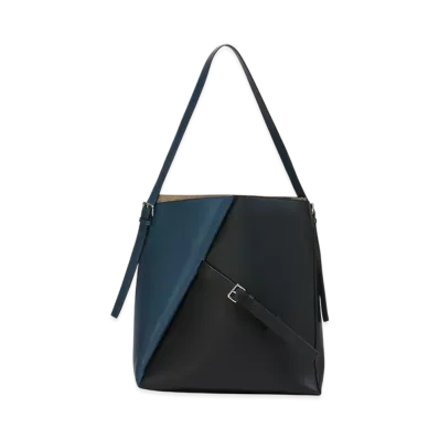 MARNI Reverse Hobo Bag in Leather "Opal/Black"