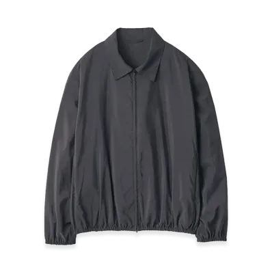 ssstein Silk Nylon Collared Zip Jacket "Black"