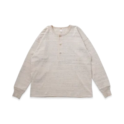 T.T Taiga Takahashi LOT.605 Henry Neck Shirt "Heather Ivory"