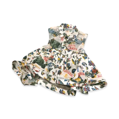 sacai Car Race / Tropical Print Shirt "Ivory"