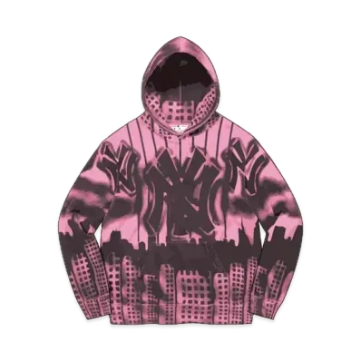 Supreme New York Yankees Airbrush Hooded Sweatshirt "Pink"