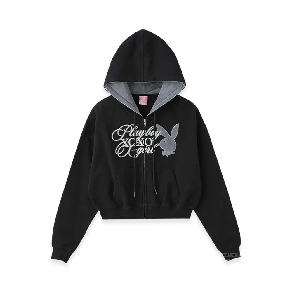 X-Girl x Playboy Compact Zip Up Sweat Hoodie "Black"