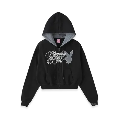 X-Girl x Playboy Compact Zip Up Sweat Hoodie "Black"