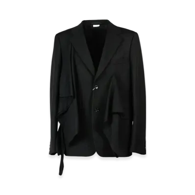 COMME des GARCONS HOMME PLUS Medium Wool Gabardine Cotton Cloth Jacket "Black"