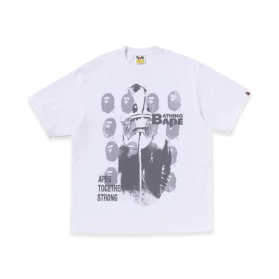 A BATHING APE Spray Print Multi Logo Relaxed Fit Tee "White"