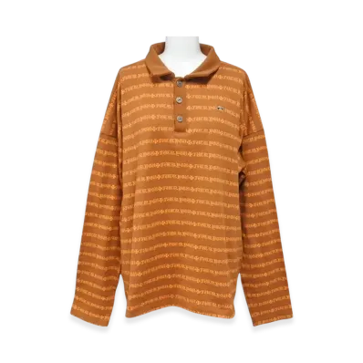 Chrome Hearts Matty Boy PPO Y Not Stripe L/S Polo "Brown"