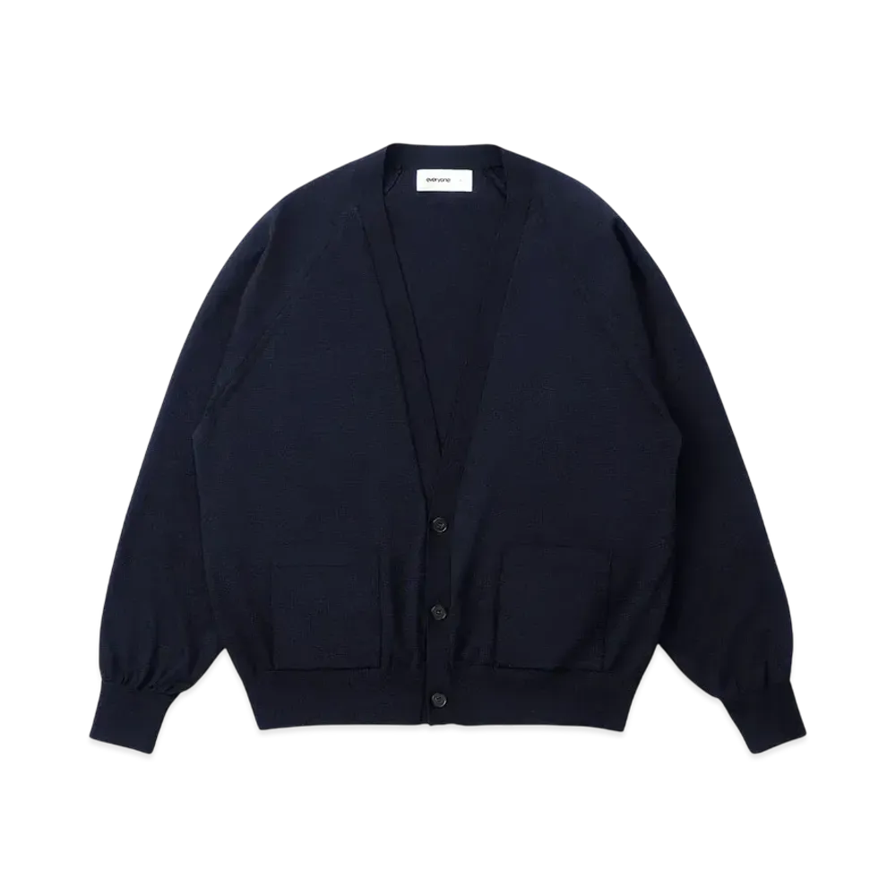 everyone High Gauge Knit Cardigan "Navy"
