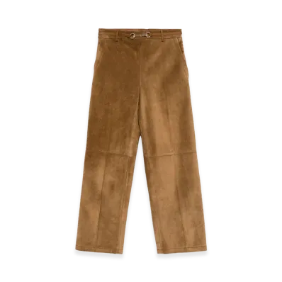GUCCI Women's Suede Pants "Brown"