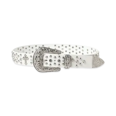 BEAMS FUTURE ARCHIVE Rhine Stone Belt "White"