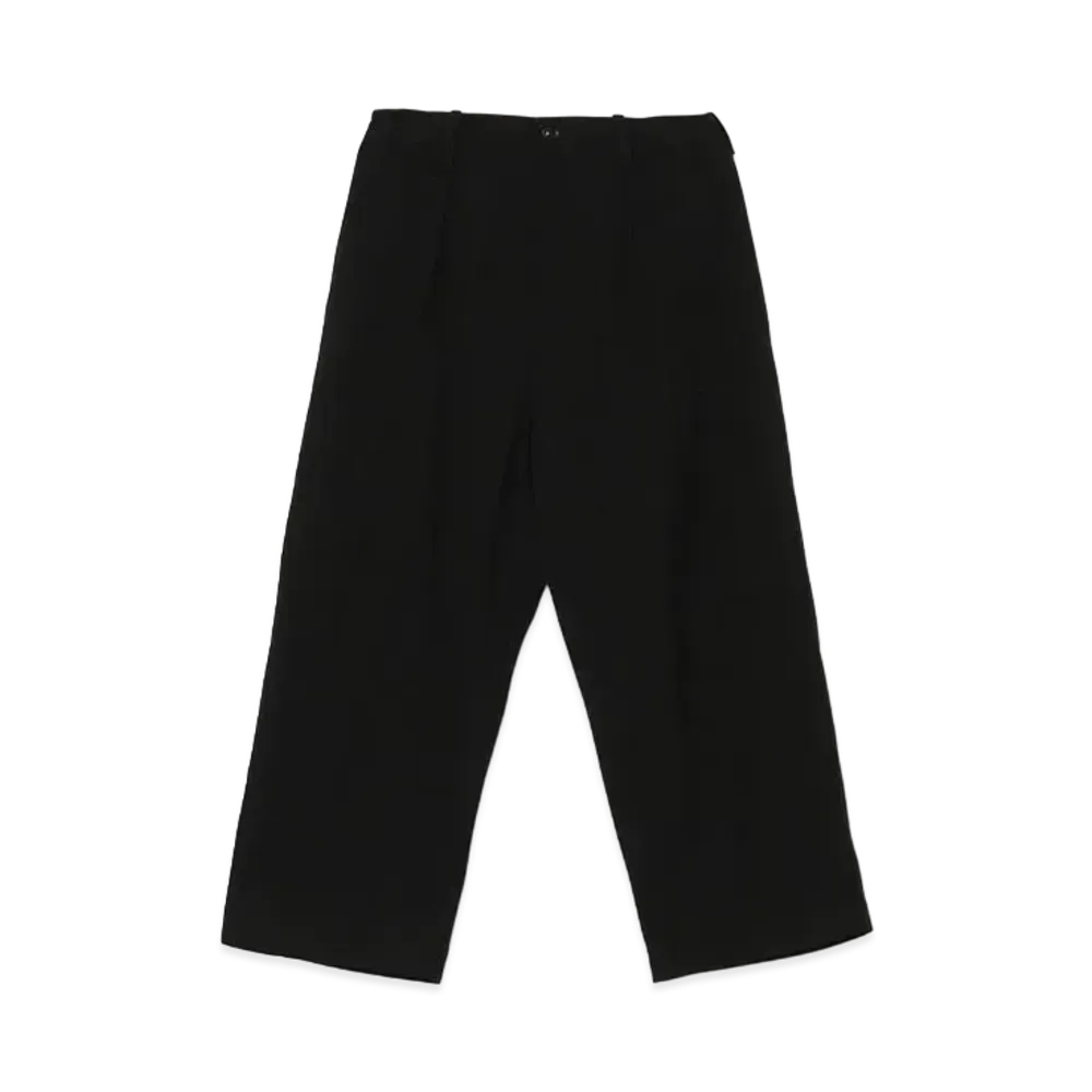 Yohji Yamamoto Y's INTERWEAVE TWILL FRONT TUCK PANTS "Black"