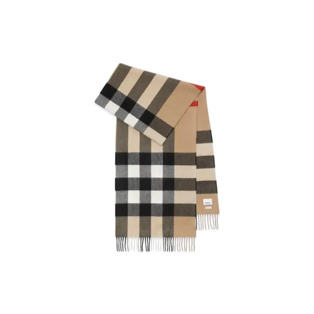 Burberry Check Cashmere Scarf "Archive Beige"