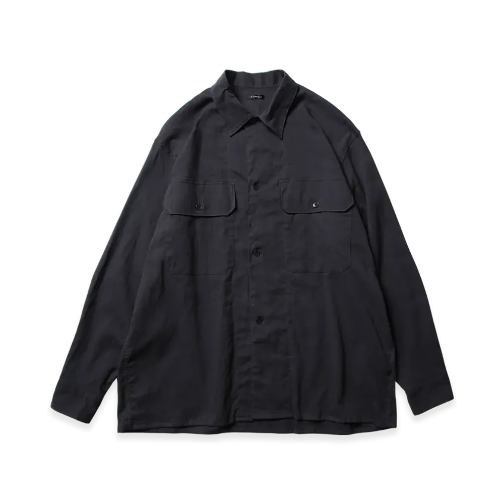 COMOLI Open-End Oxford C.P.O. Shirt "Navy"