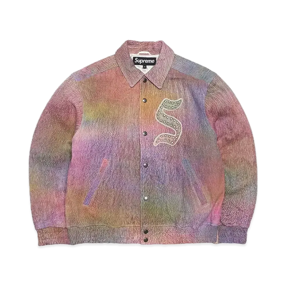 Supreme Pebbled Leather Varsity Jacket "Multi"