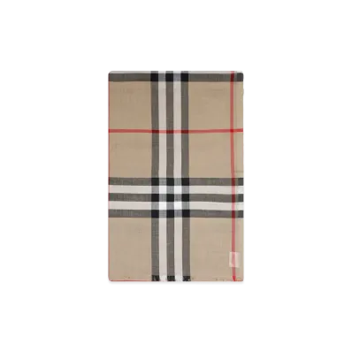 Burberry Women's Check Wool And Silk Scarf "Beige"