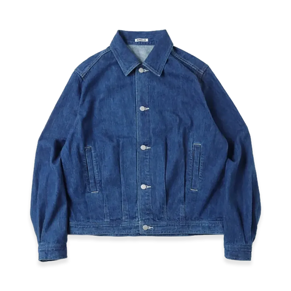 AURALEE Selvedge Light Denim Blouson "Light Indigo"