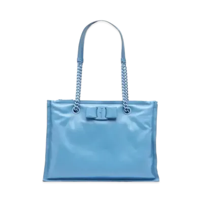 Salvatore Ferragamo Viva Bow Tote Bag (S) "Chambray"