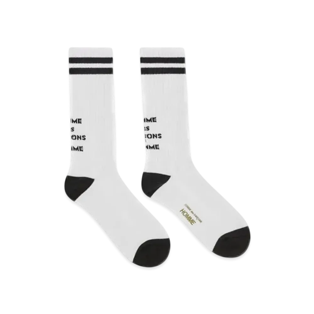 COMME des GARCONS HOMME Cotton Pilled With Lines Socks "White"