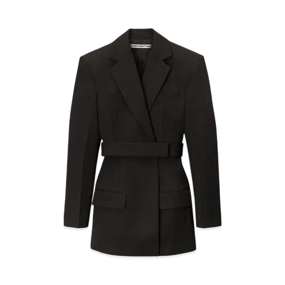 Alexander Wang Wool Tailoring Belted Blazer Dress "Black"