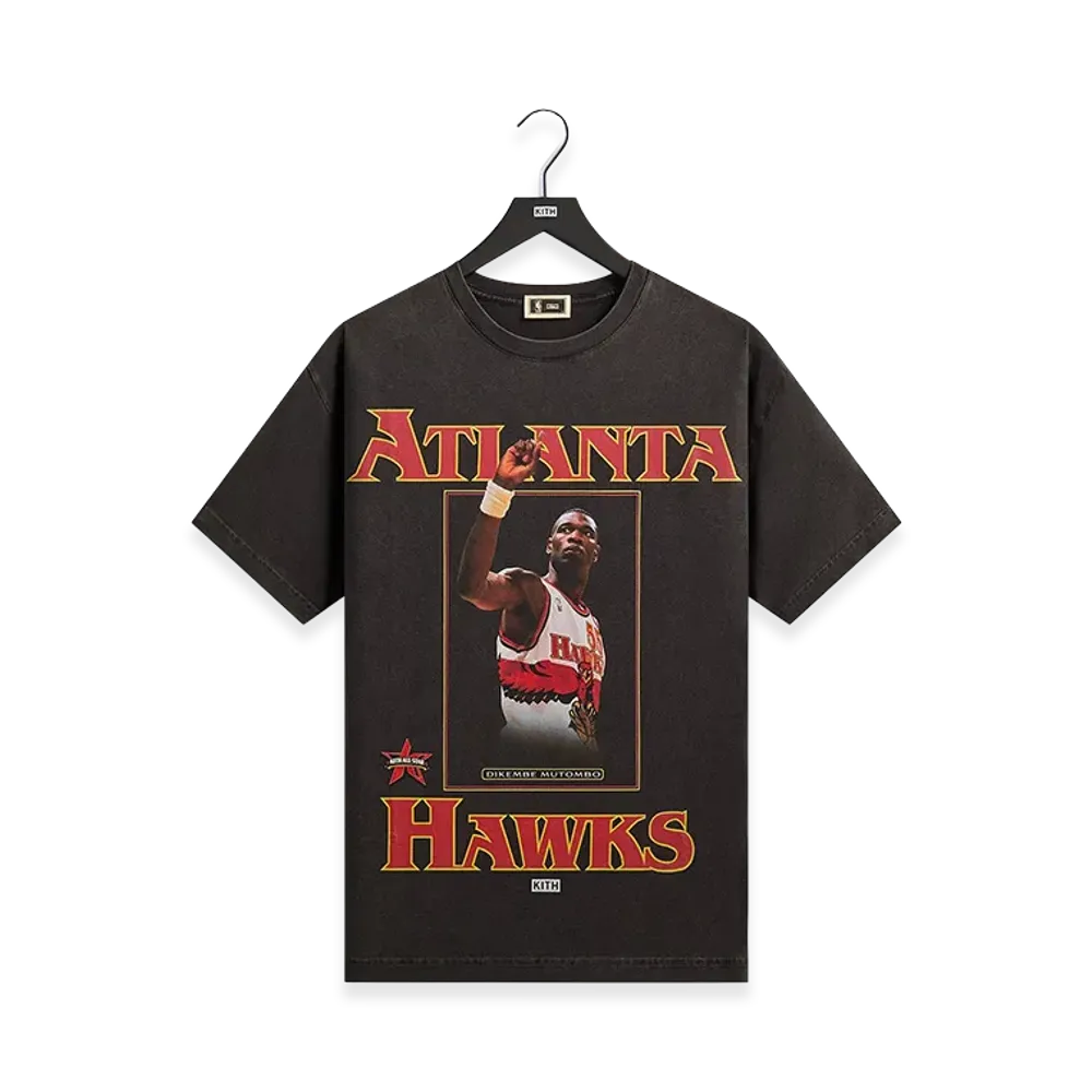 Kith x NBA All-Star Atlanta Hawks Dikembe Mutombo Vintage Tee "Black"