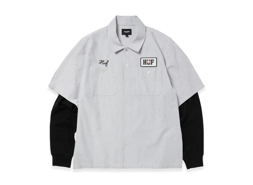 HUF x SPITFIRE Union Work Shirt "Black/White"