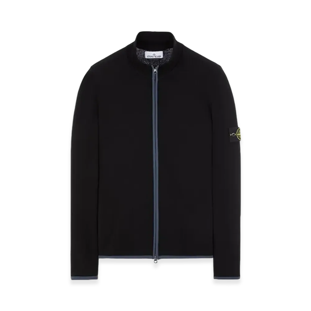 Stone Island 503A1 Stretch Wool Knit Cardigan - 23FW "Black"