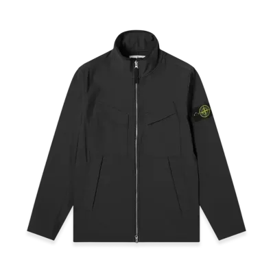 Stone Island 40827 Light Soft Shell Hooded Jacket - 21SS "Black"