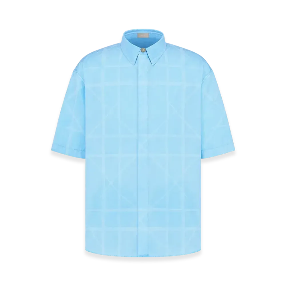 Dior x Lewis Hamilton Short-Sleeve Shirt in Cotton Poplin "Blue"