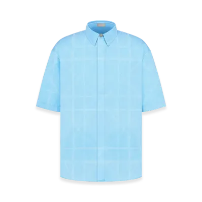 Dior x Lewis Hamilton Short-Sleeve Shirt in Cotton Poplin "Blue"