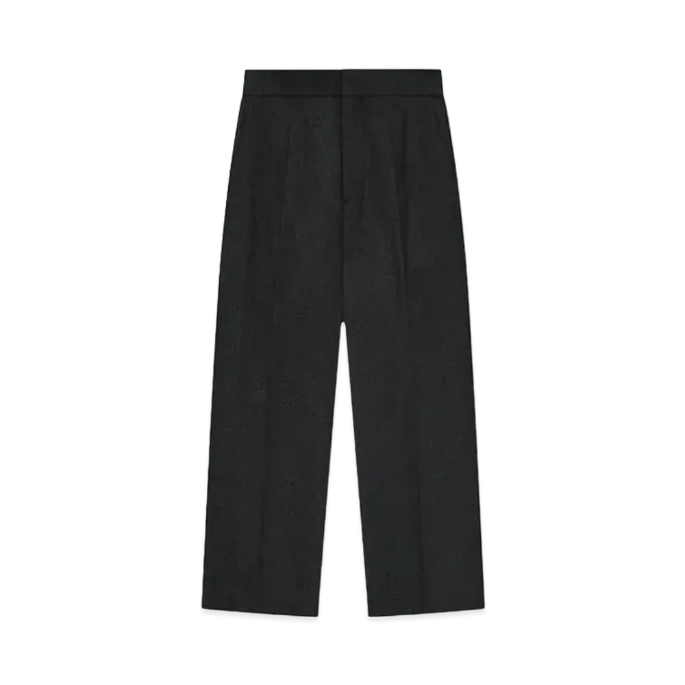 FEAR OF GOD Wool Flannel Wide Leg Trousers "Melange Black"